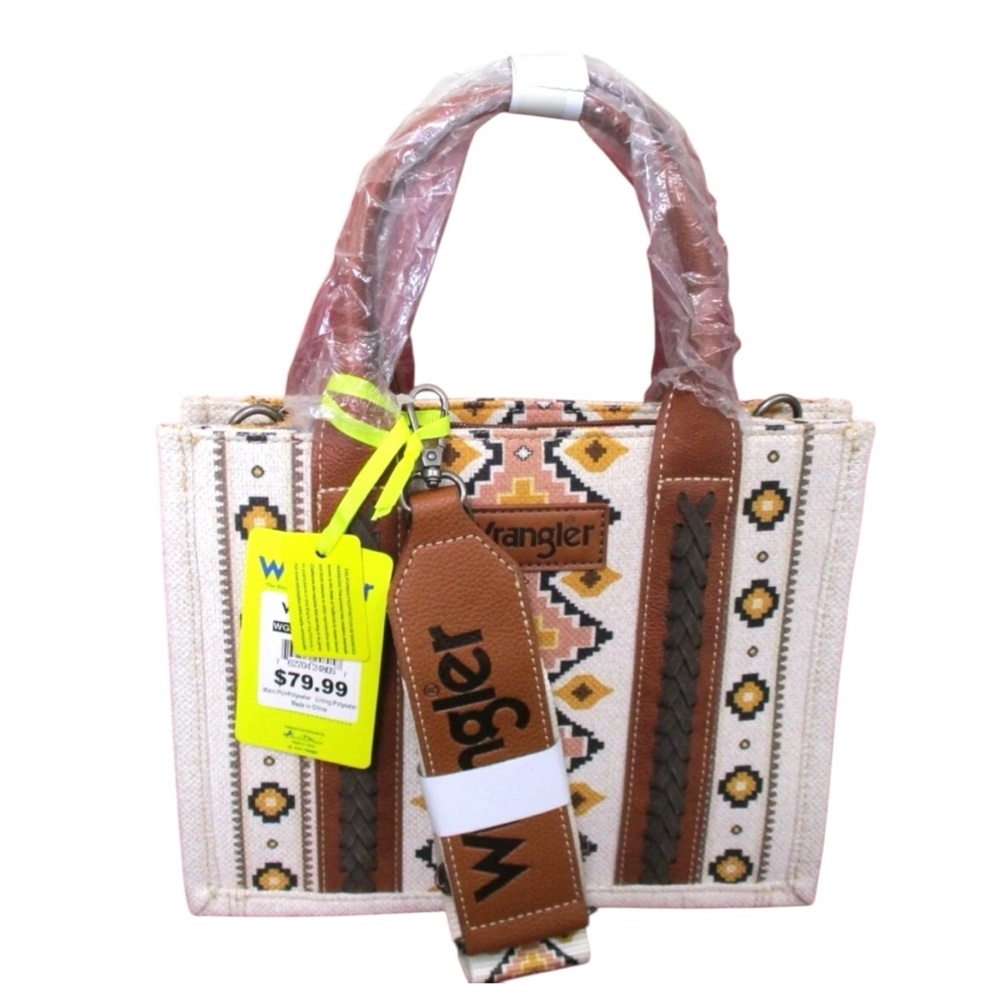 Wrangler Western Aztec Tote 🤎 Boho Cowgirl Statement Bag | Rustic Chic - Picture 15 of 17